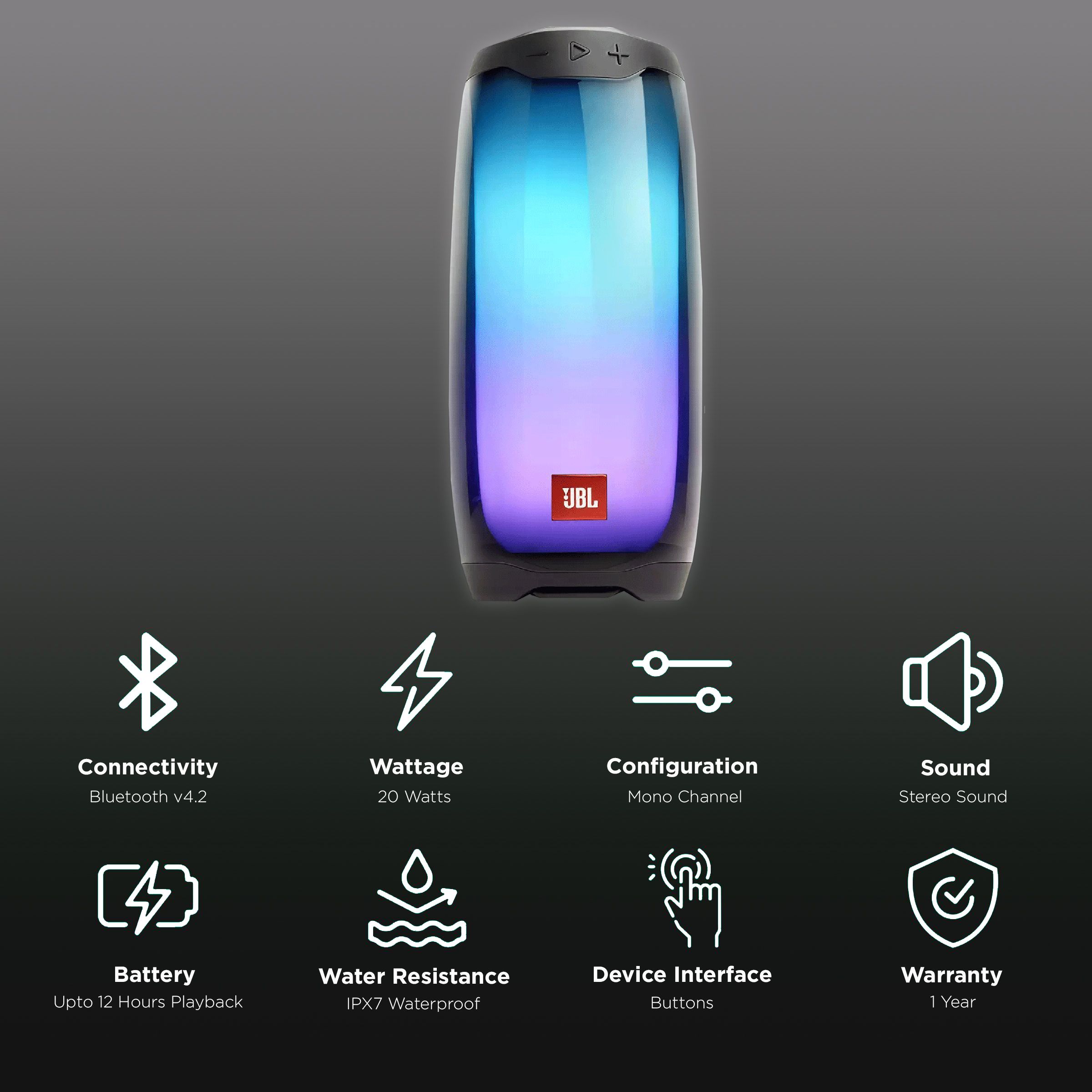 Buy JBL Pulse 4 20W Portable Bluetooth Speaker (IPX7 Waterproof